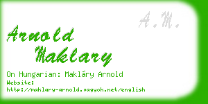 arnold maklary business card