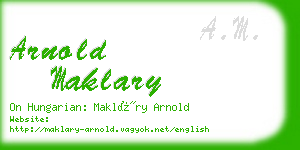 arnold maklary business card